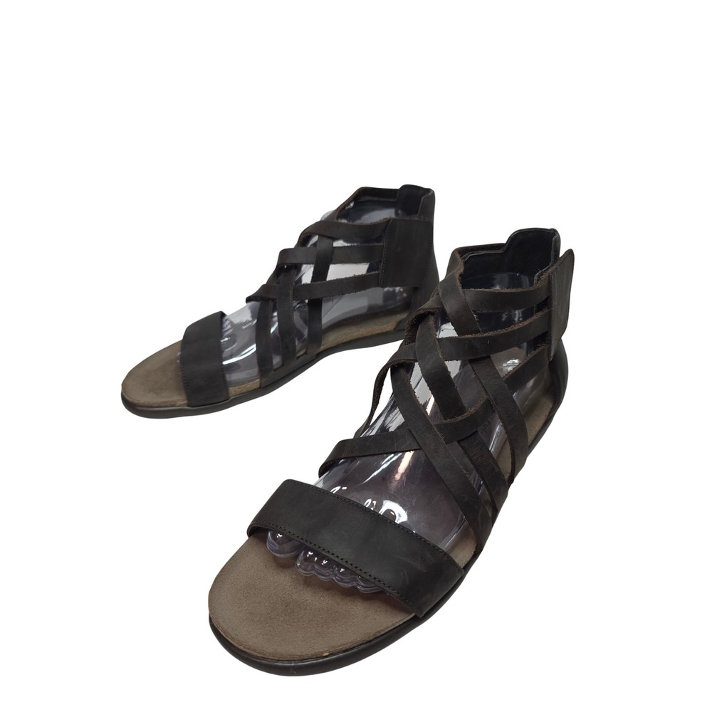 Naot Women 42 L11 Dark Brown‎ Leather Gladiator Strappy Comfort Sandals Israel